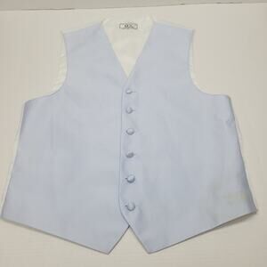 After Six Formal Vest Light Baby Blue Satan Wedding Prom Mens Size Medium